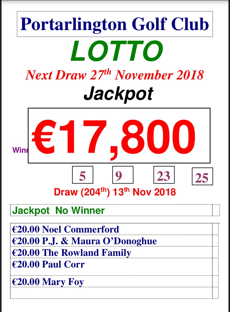 lotto results nov 17 2018